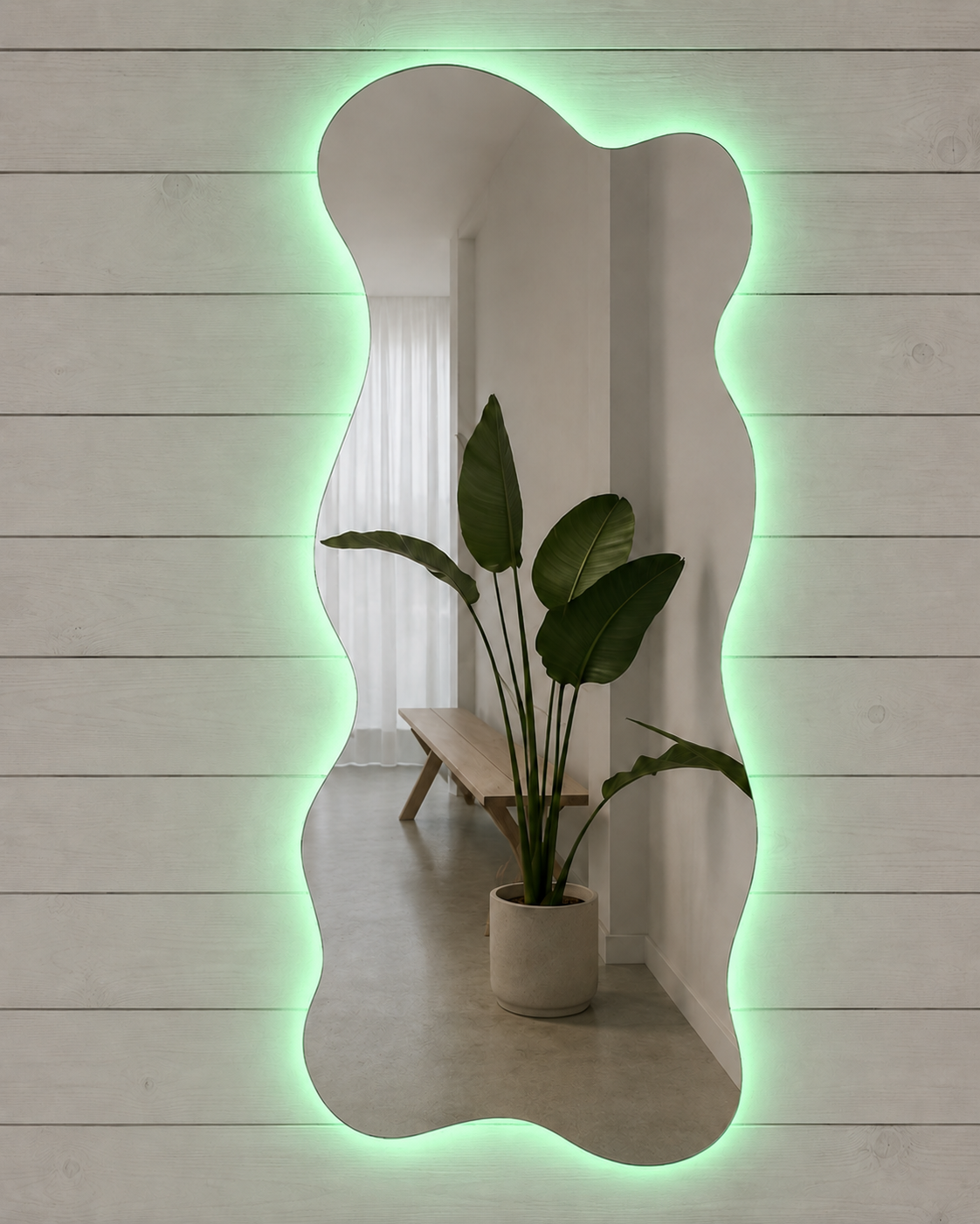 Espejo LED sin marco blanco humo