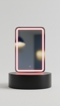 Espejo vertical LED línea rosa